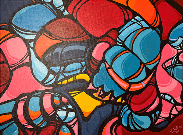Print of Abstract Acrylic Painting - For the Birds by KLAS
