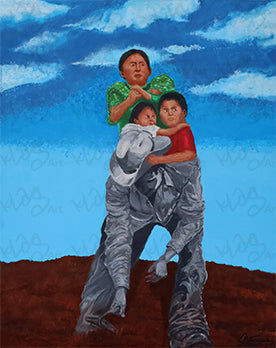 Print of Acrylic Painting - Por la Famila - by Sal Vargas KLAS