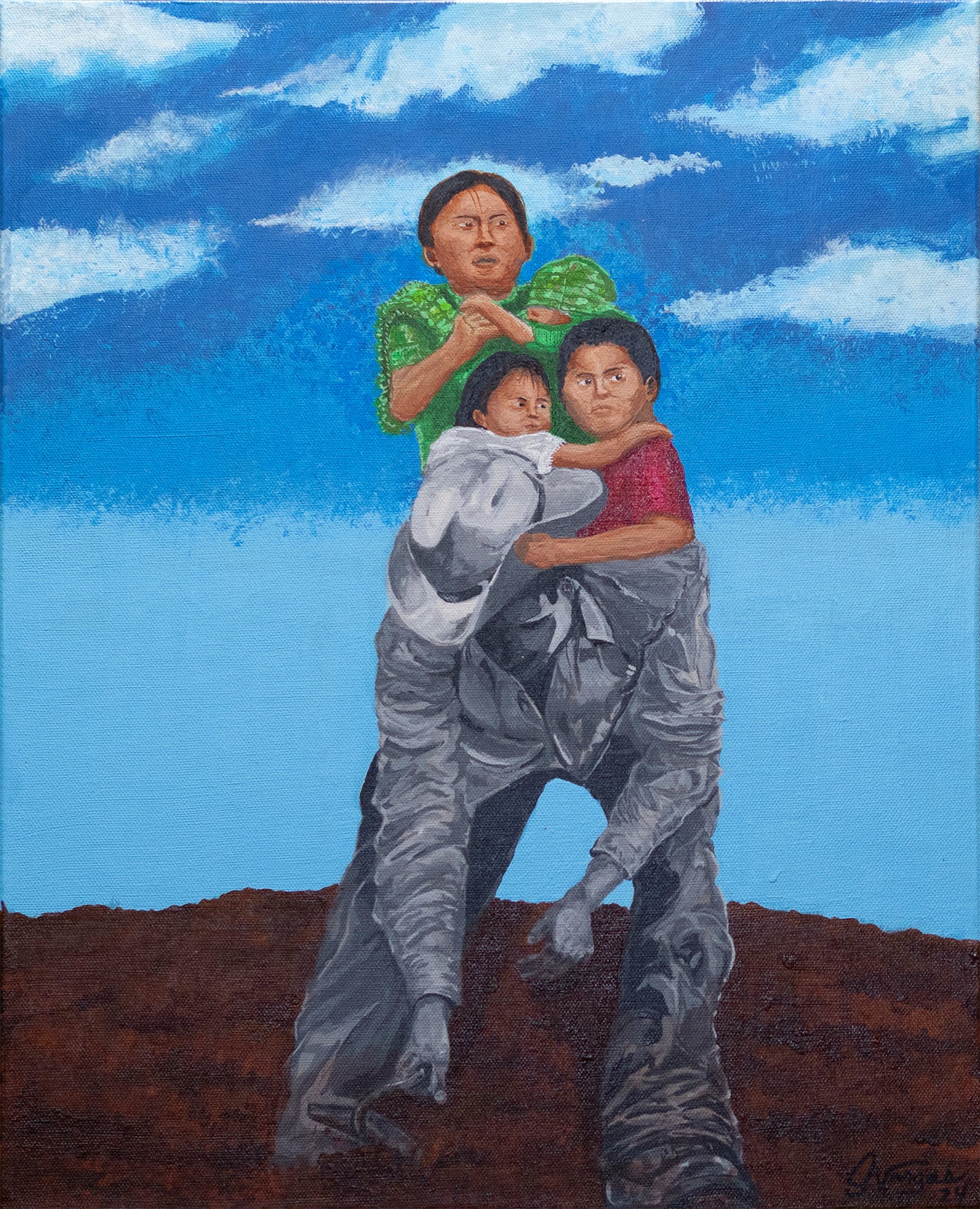 Acrylic Painting - Por la Famila - by Sal Vargas KLAS