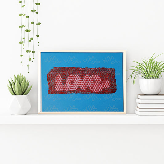 Abstract Acrylic Painting  BubbleWrapped Love - by KLAS