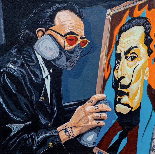 Glass Art Cutting Board of Acrylic Painting of Salvador painting Salvador painting Salvador Dali - by Sal Vargas KLAS