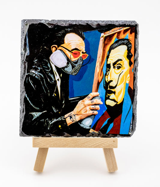 Slate Rock Art Coaster - Dali painting Dali - by Sal Vargas KLAS