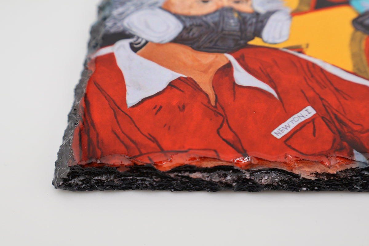 Slate Rock Plaque - Einstein's Graffiti is Relative - by SAL VARGAS / KLAS