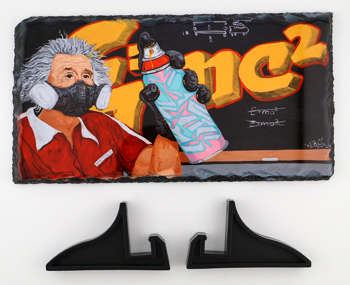 Slate Rock Plaque - Einstein's Graffiti is Relative - by SAL VARGAS / KLAS