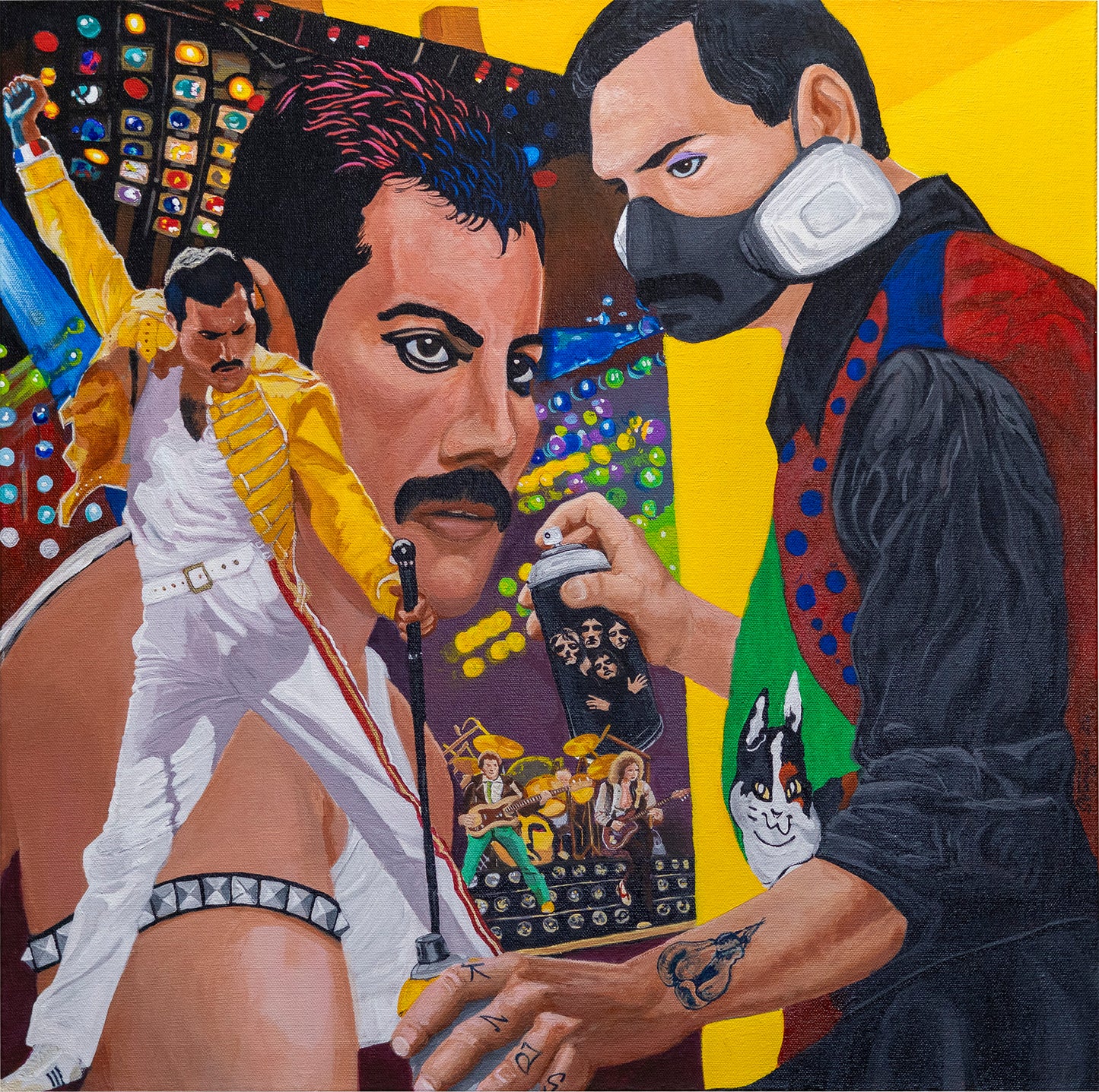 Acrylic Painting - Freddie Mercury "Reminiscing" - by Sal Vargas KLAS